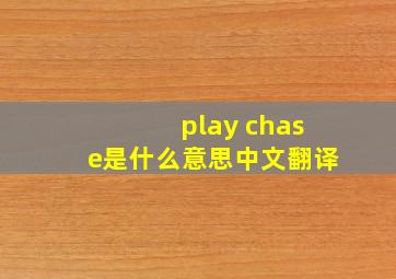 play chase是什么意思中文翻译